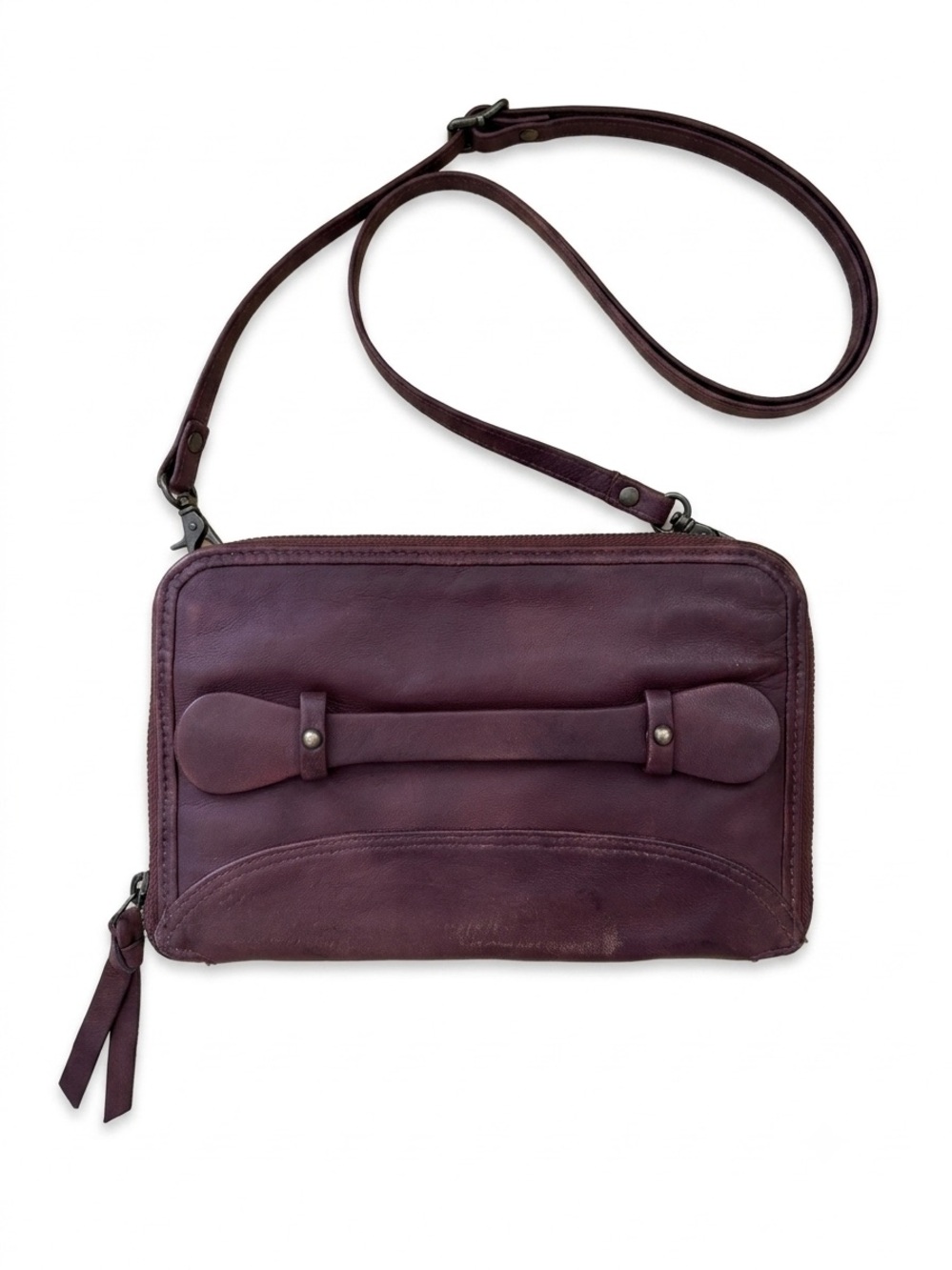 We The Free traveler leather crossbody .